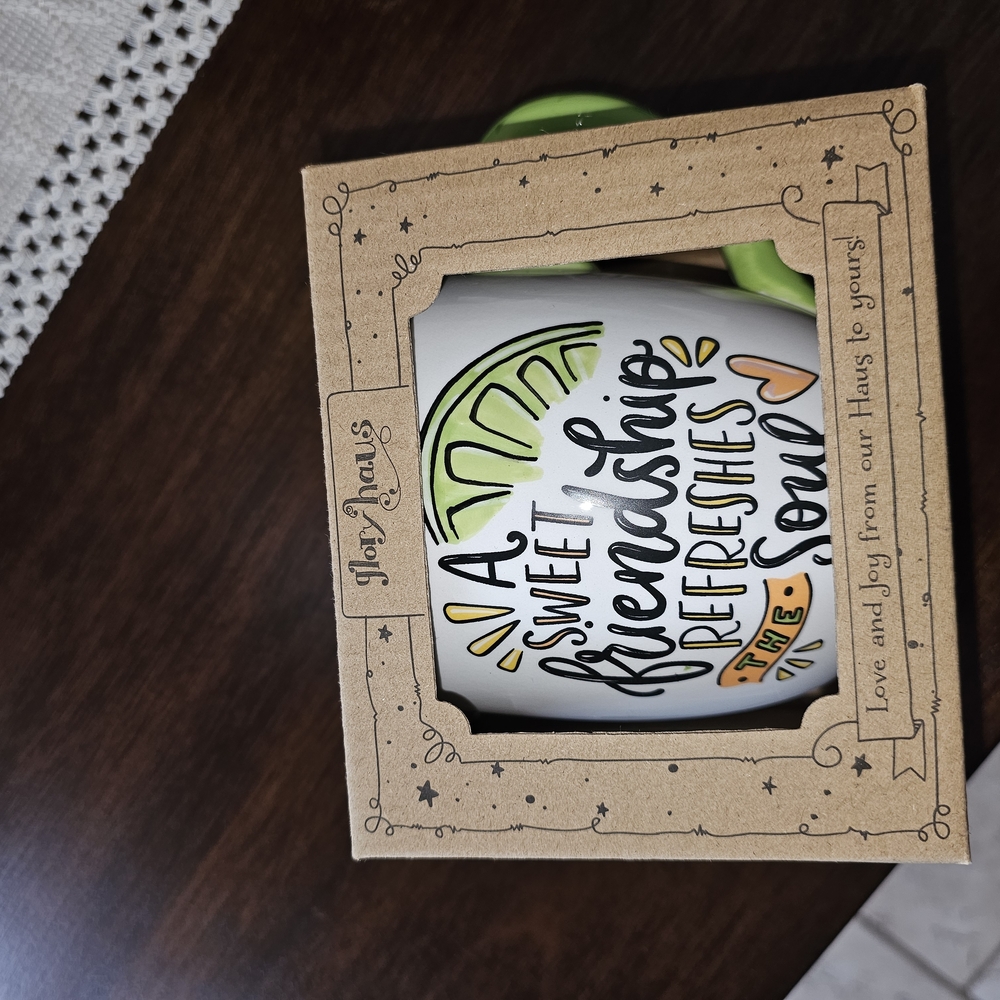 Joy Haus Friendship Mug with Lime Design